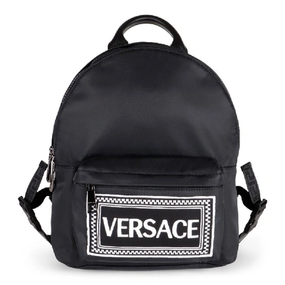 Shop Versace Young  Logo Backpack In Black