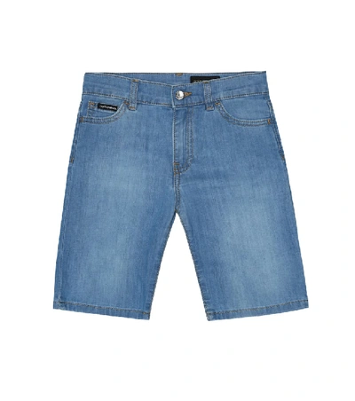 Shop Dolce & Gabbana Stretch-denim Shorts In Blue