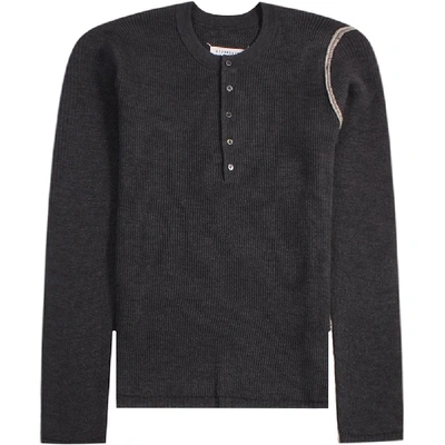 Shop Maison Margiela Classic Elbow Knit Sweater In Grey