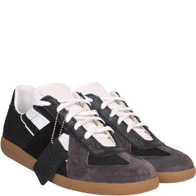 Shop Maison Margiela Replica Suede And Leather Sneakers Multi In Black