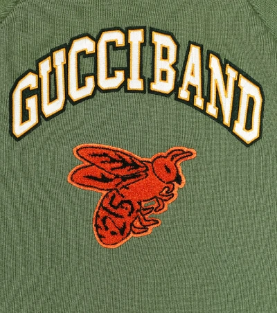 Shop Gucci Logo Cotton Top In Green