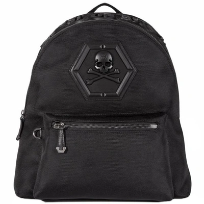 Shop Philipp Plein &quot;don&apos;t Ever Give Up&quot; Backpack In Black