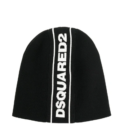 Shop Dsquared2 Stripe Logo Hat In Black