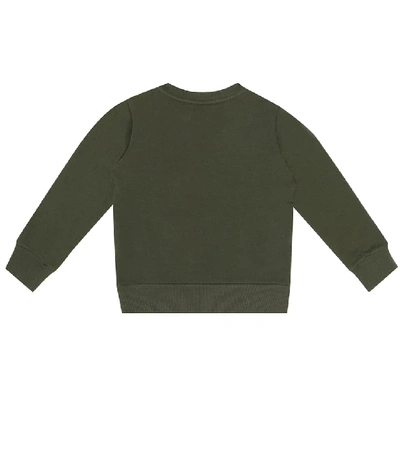 Shop Moncler Embellished Cotton Sweater In Green