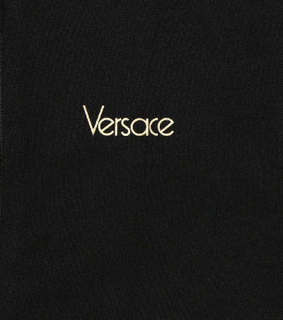 Shop Versace Medusa Cotton Hoodie In Black