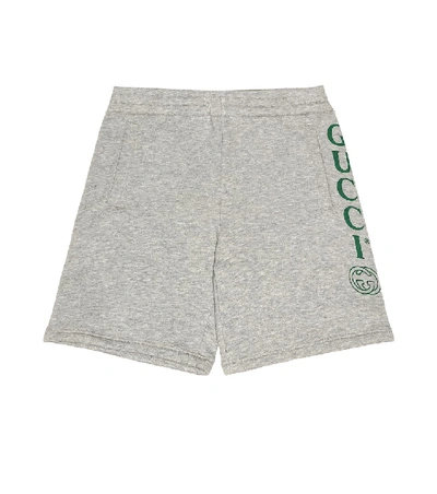 Shop Gucci Jersey Shorts In Grey