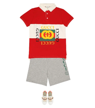 Shop Gucci Jersey Shorts In Grey