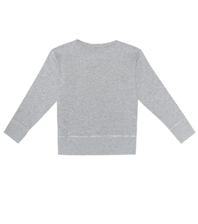 Shop Gucci Logo Cotton-jersey Sweatshirt In Grey