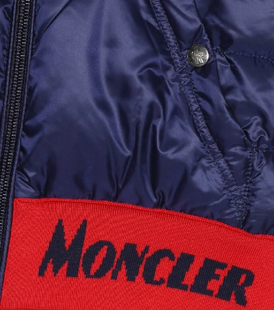 Shop Moncler Cotton And Down-filled Jacket In Blue