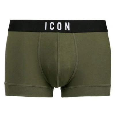 Shop Dsquared2 Icon Logo Boxers In Grey