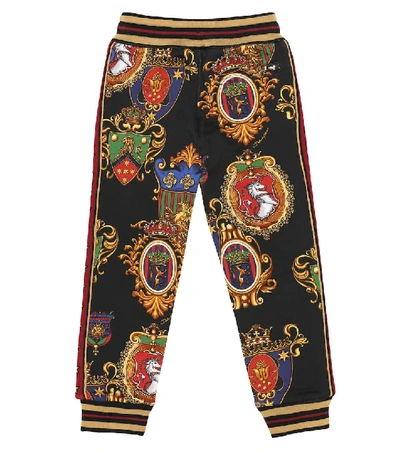Shop Dolce & Gabbana Printed Cotton Trackpants In Multicoloured