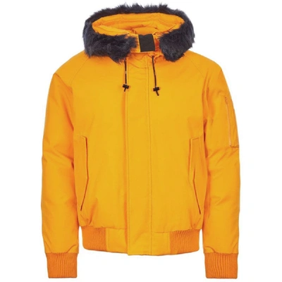 Shop Kenzo Padded Fur Hooded Parka Jacket In Orange
