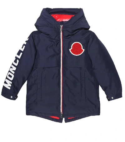 Shop Moncler Airon Hooded Down Jacket In Blue