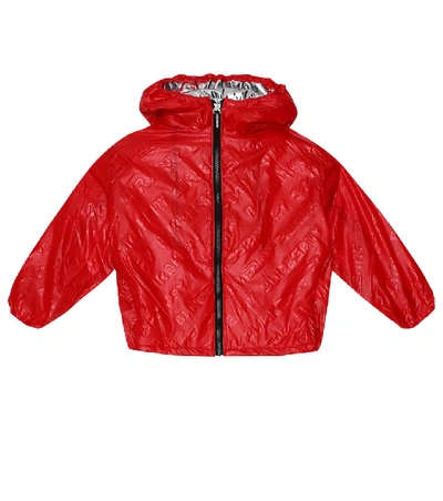 Shop Burberry Embossed Logo Jacket In Red