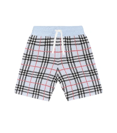 Shop Burberry Vintage Check Merino Wool Shorts In Blue