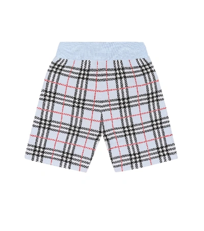 Shop Burberry Vintage Check Merino Wool Shorts In Blue