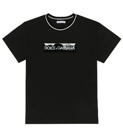 Shop Dolce & Gabbana Logo Cotton T-shirt In Black