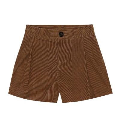 Shop Burberry Corduroy Shorts In Brown