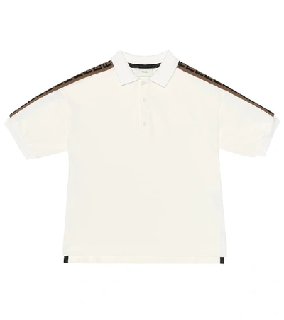 Shop Fendi Ff Cotton Polo Shirt In White
