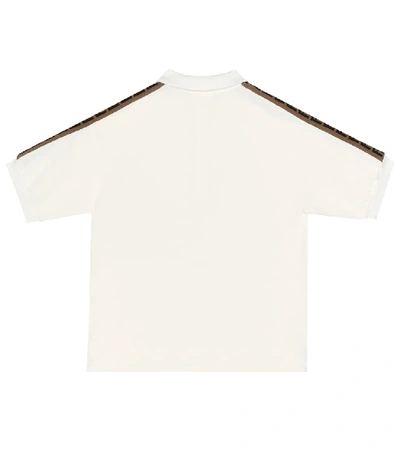 Shop Fendi Ff Cotton Polo Shirt In White