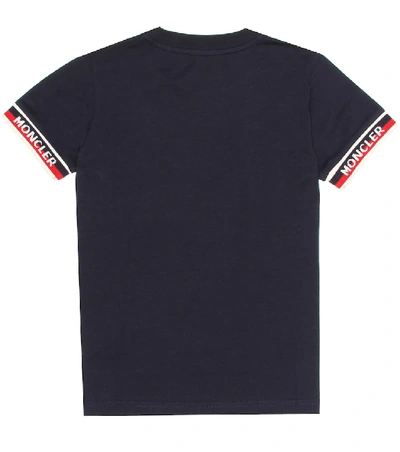 Shop Moncler Cotton Jersey T-shirt In Blue