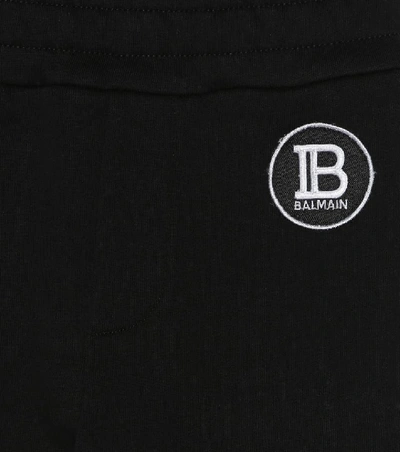 Shop Balmain Cotton Trackpants In Black