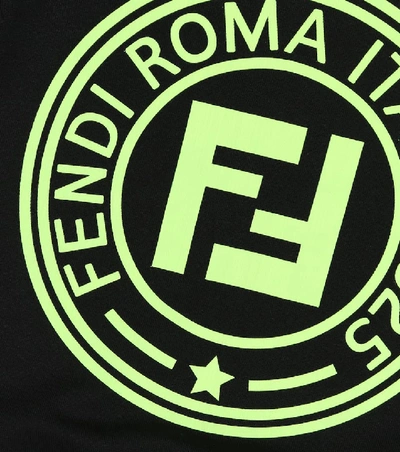 Shop Fendi Logo Cotton-jersey Sweatshirt In Black