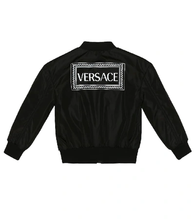 Shop Versace Logo Bomber Jacket In Black