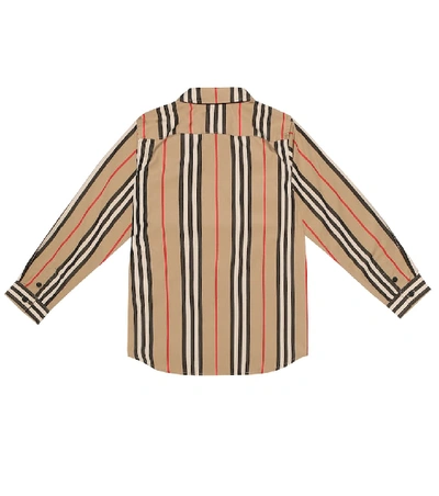 Shop Burberry Icon Stripe Cotton-poplin Shirt In Beige