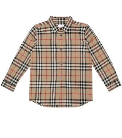 Shop Burberry Vintage Check Cotton Shirt In Beige