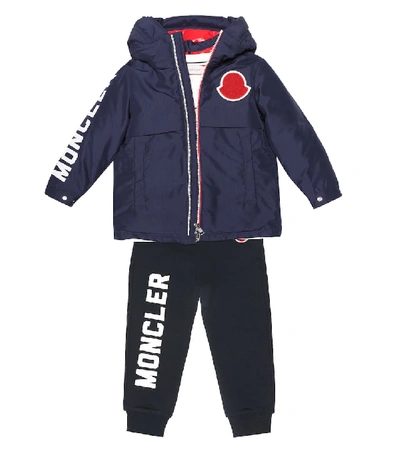 Shop Moncler Airon Hooded Down Jacket In Blue