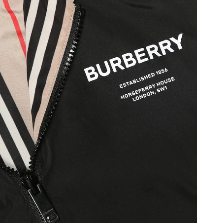 Shop Burberry Reversible Hooded Bomber Jacket In Black