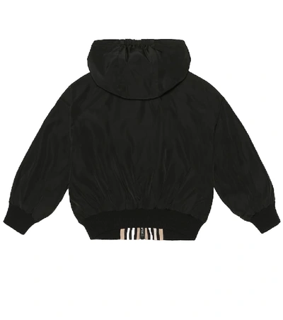 Shop Burberry Reversible Hooded Bomber Jacket In Black