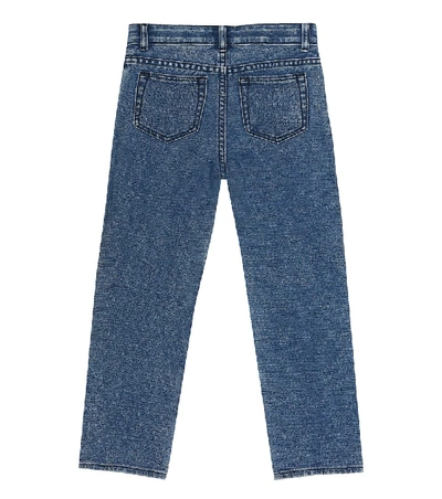 Shop Burberry Logo Straight Jeans In Blue