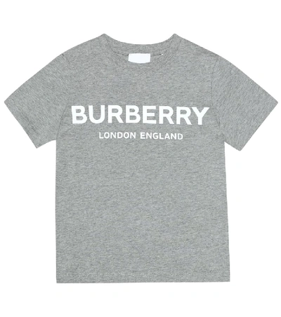 Shop Burberry Logo Cotton T-shirt In Grey