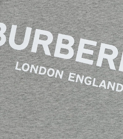 Shop Burberry Logo Cotton T-shirt In Grey