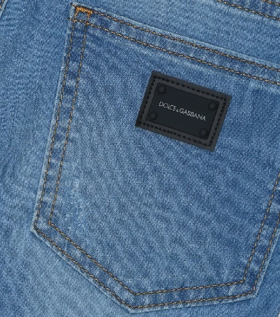 Shop Dolce & Gabbana Stretch-denim Shorts In Blue