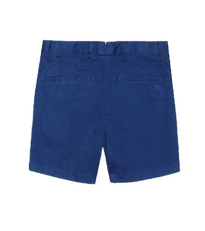 Shop Burberry Cotton Shorts In Blue