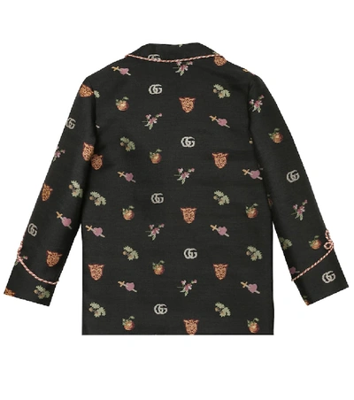 Shop Gucci Jacquard Blazer In Black
