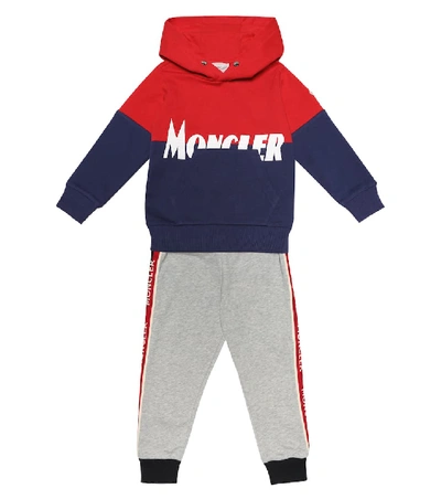 Shop Moncler Cotton Jersey Hoodie In Red