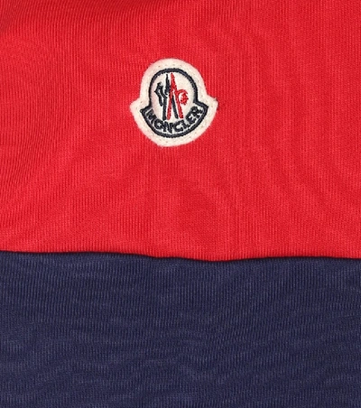 Shop Moncler Cotton Jersey Hoodie In Red