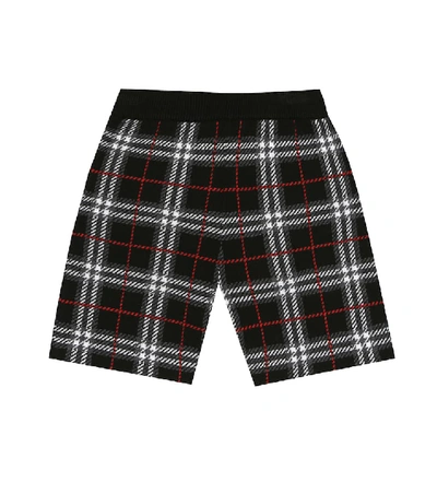 Shop Burberry Checked Wool Shorts In Black