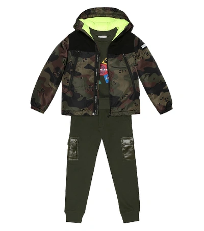 Shop Moncler Pareloup Camouflage Down Jacket In Green