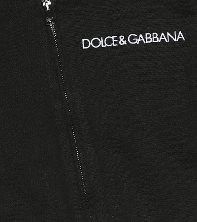 Shop Dolce & Gabbana Logo Cotton-jersey Hoodie In Black