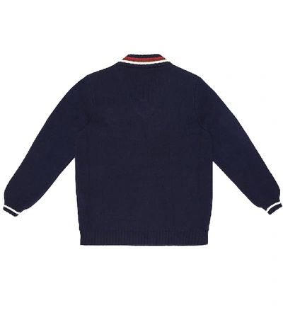 Shop Fendi Cotton-blend Sweater In Blue