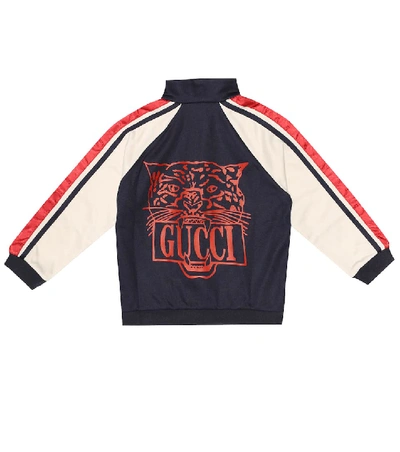 Shop Gucci Technical-jersey Track Jacket In Blue