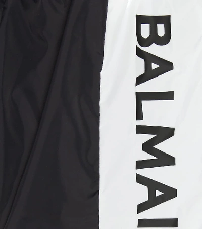 Shop Balmain Logo Swim Shorts In Black