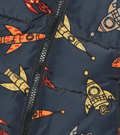 Shop Stella Mccartney Reversible Printed Puffer Jacket In Blue