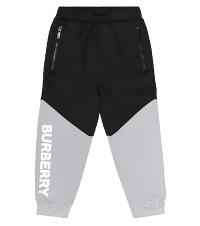 Shop Burberry Logo Trackpants In Grey