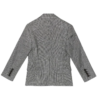Shop Brunello Cucinelli Checked Wool-blend Blazer In Grey